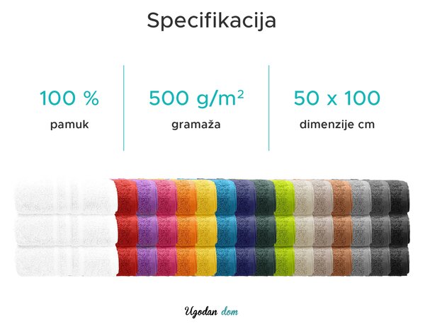 Ručnik Comfort 50 x 100 cm bež, 100% pamuk