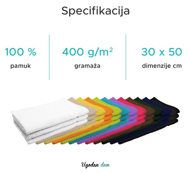 Ručnik Classic mali 30x50 cm krem, 100% pamuk