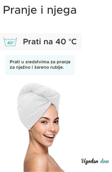 Turban za kosu od frotira koji se brzo suši crveni, 100% pamuk