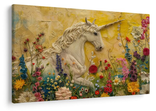 Slika - Jednorog s cvijećem (90x60 cm)