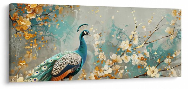 Slika - Paun sa zlatnim ukrasom (120x50 cm)