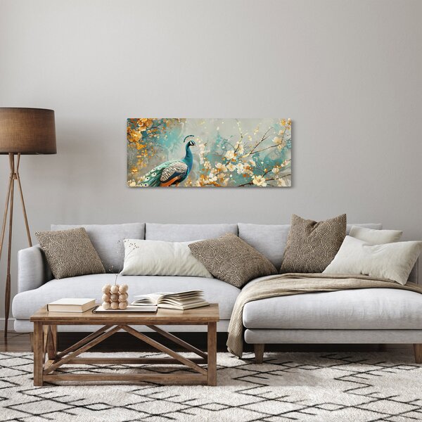 Slika - Paun sa zlatnim ukrasom (120x50 cm)