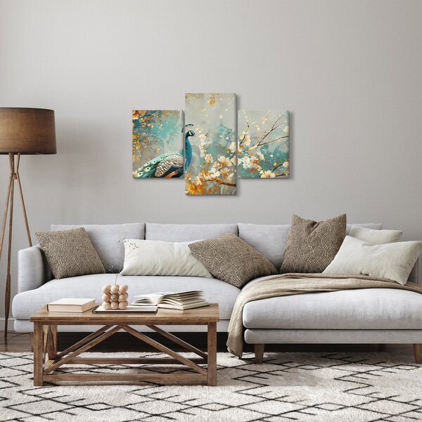 Slika - Paun sa zlatnim ukrasom (90x60 cm)