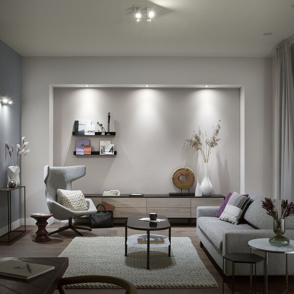 Stropne Svjetiljka Philips Hue, Argenta, prigušiv, Bijela, Dnevna soba, Metal, Moderan