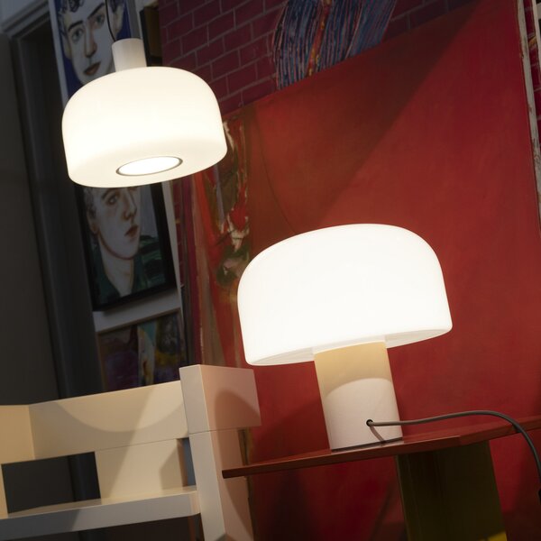 Stolne Lampa FLOS, Bellhop Glass T, prigušiv, Bijela, Dnevna soba, Staklo