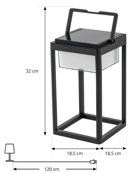 Vanjske Svjetiljka Lucande, Tilena, prigušiv, Crno, Balkon, Aluminij, Moderan