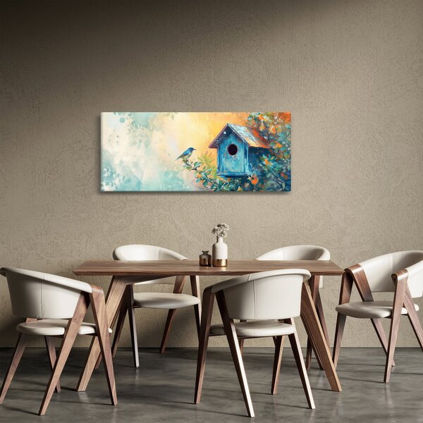 Slika - Kućica za ptice, akvarel (120x50 cm)