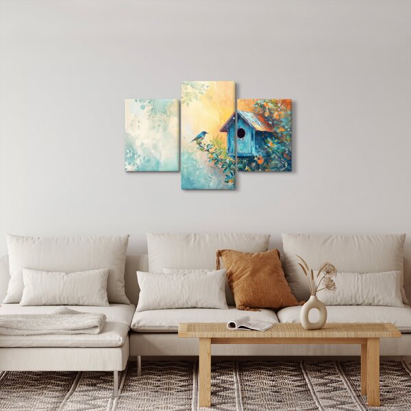 Slika - Kućica za ptice, akvarel (90x60 cm)