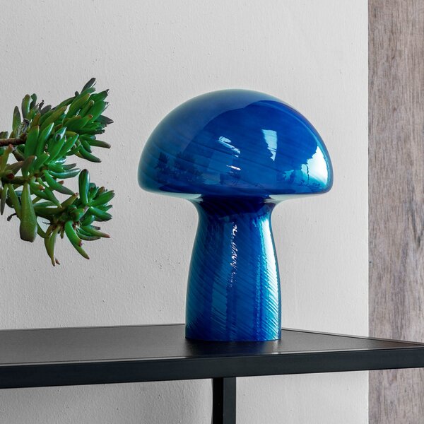 Stolne Lampa Dyberg Larsen, Mushroom, Plava, Dnevna soba, Staklo, Dizajn
