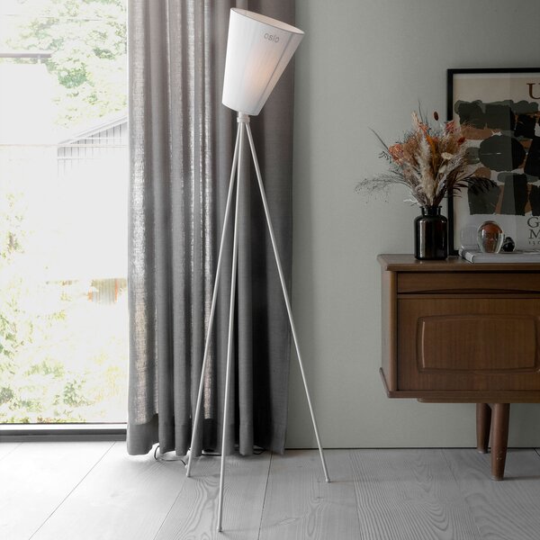 Podne Lampa Northern, Oslo Wood, prigušiv, Bijela, Dnevna soba, Tkanina / tekstil, Dizajn