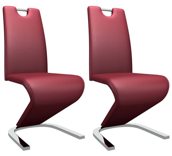 VidaXL Blagovaonske stolice od umjetne kože cik-cak 2 kom boja vina