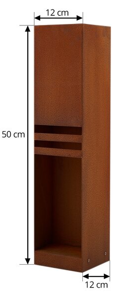 Vanjske Svjetiljka Lucande, Oxido, Smeđa / hrđa, Terasa, Metal, Moderan