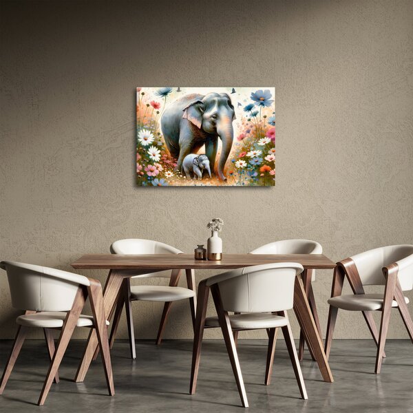 Slika - Mama slonica, akvarel (70x50 cm)