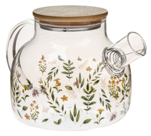 Zeleni stakleni čajnik 1 l Wildflowers – Dakls