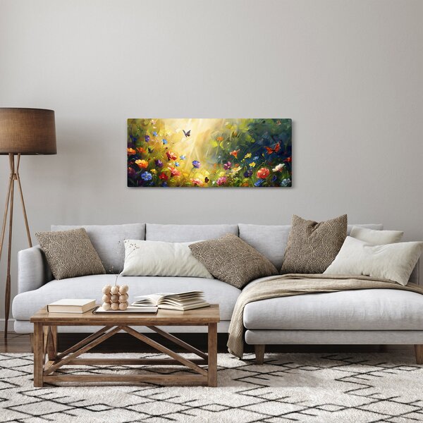 Slika - Proljetna cvjetna livada, slika (120x50 cm)
