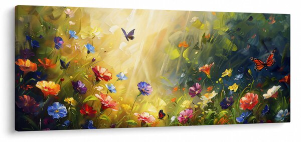 Slika - Proljetna cvjetna livada, slika (120x50 cm)