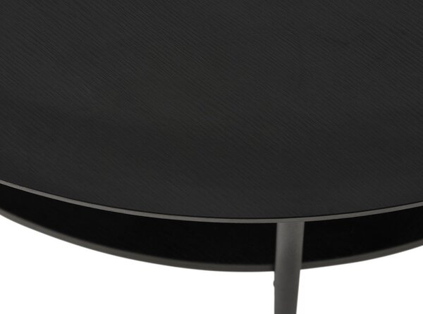 Crni okrugao stolić za kavu ø 80 cm Pensacola – Unique Furniture