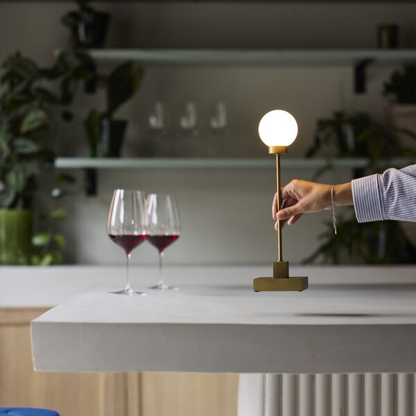 Stolne Lampa Northern, Snowball, prigušiv, Zlato / mjed, Dnevna soba, Metal, Dizajn