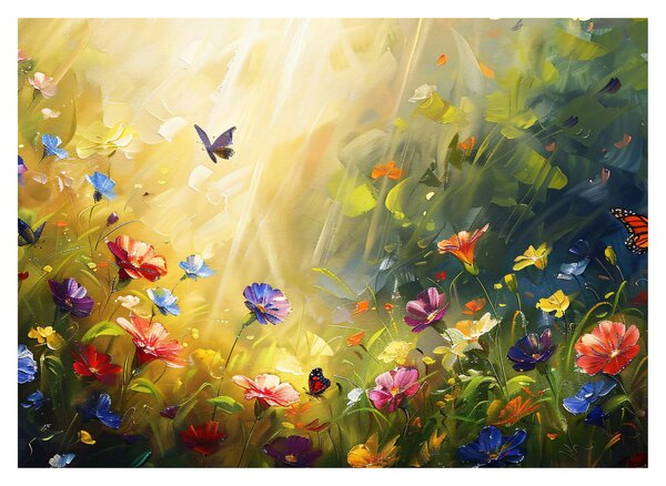 Slika - Proljetna cvjetna livada, slika (70x50 cm)