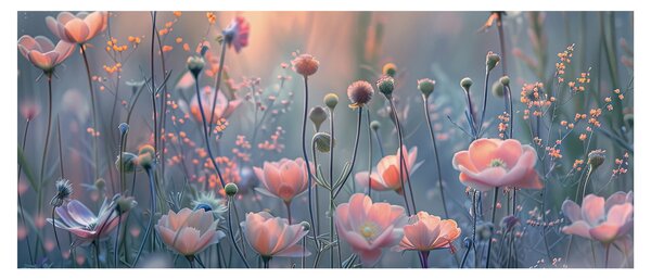 Slika - Cvijeće u pastelnim bojama (120x50 cm)