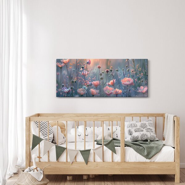 Slika - Cvijeće u pastelnim bojama (120x50 cm)