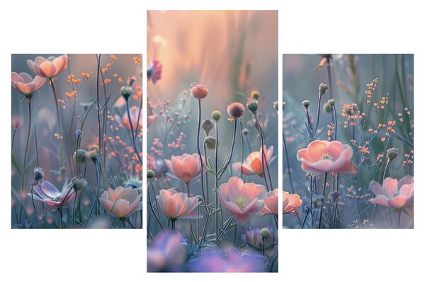 Slika - Cvijeće u pastelnim bojama (90x60 cm)