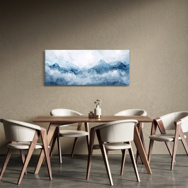 Slika - Oblaci i valovi, akvarel (120x50 cm)