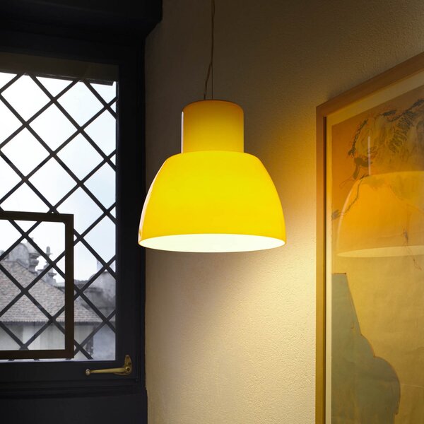 Viseće Svjetiljka Nemo Lighting, Lorosae, prigušiv, Žuta, Dnevna soba, Staklo