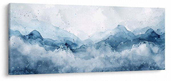 Slika - Oblaci i valovi, akvarel (120x50 cm)