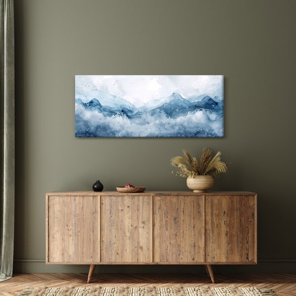 Slika - Oblaci i valovi, akvarel (120x50 cm)