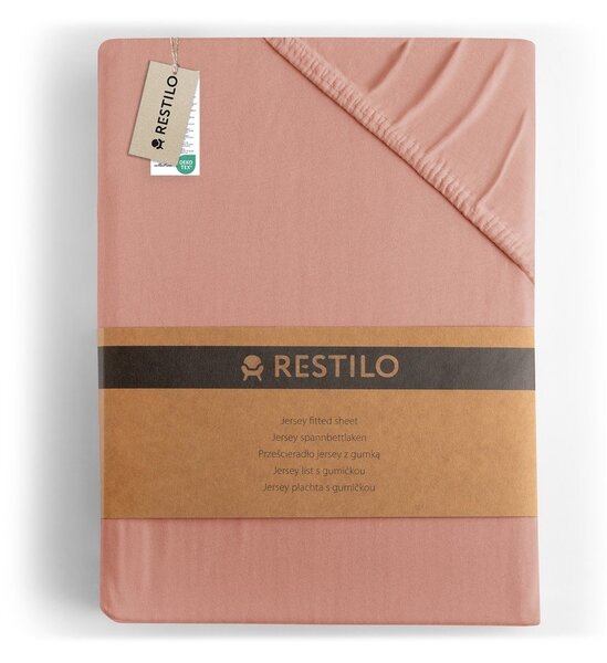 Plahta s gumom od jeseya boja breskve 240x220 cm Amber – Restilo