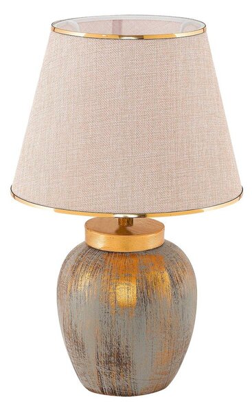 Krem/u zlatnoj boji stolna lampa s tekstilnim sjenilom (visina 47 cm) Yakamoz – Opviq lights