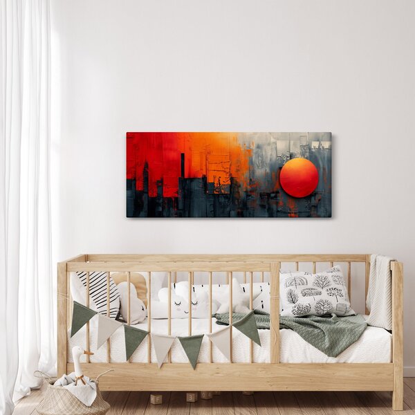 Slika - Apstraktna slika grada (120x50 cm)
