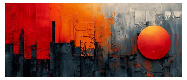 Slika - Apstraktna slika grada (120x50 cm)
