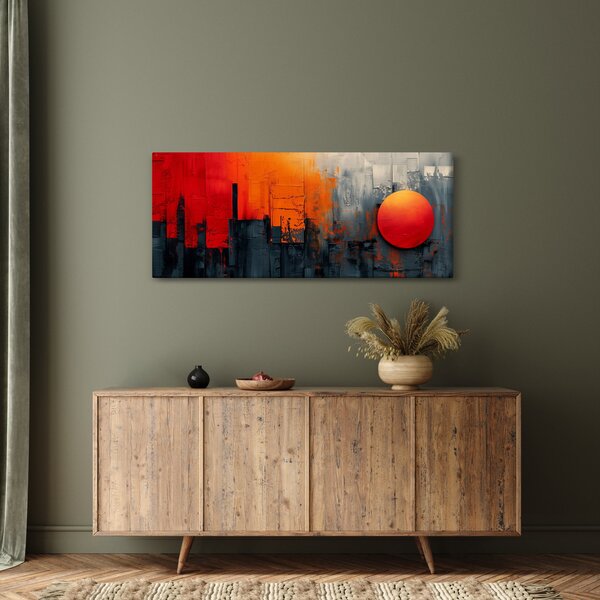 Slika - Apstraktna slika grada (120x50 cm)
