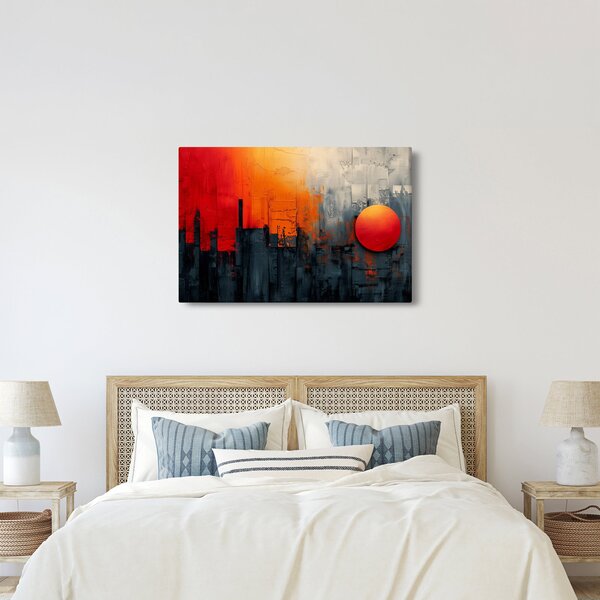Slika - Apstraktna slika grada (90x60 cm)