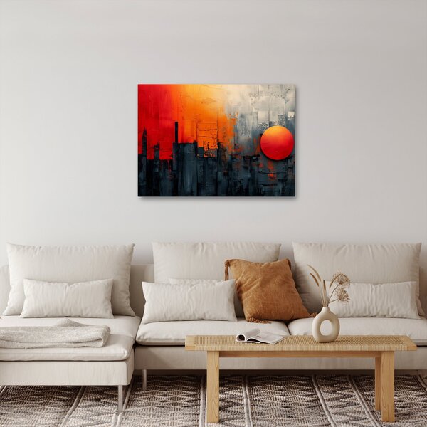 Slika - Apstraktna slika grada (70x50 cm)
