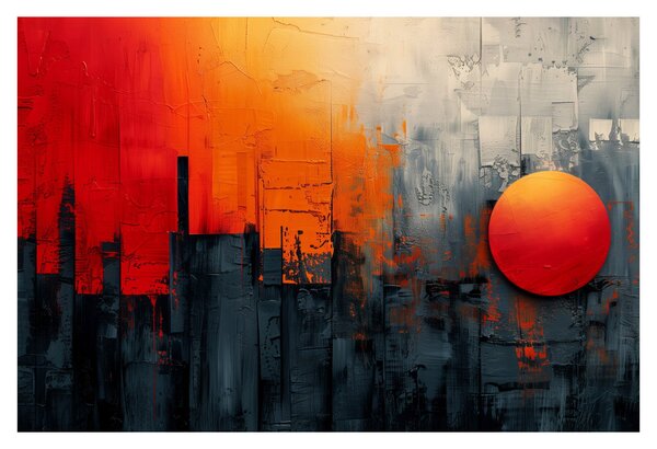 Slika - Apstraktna slika grada (90x60 cm)