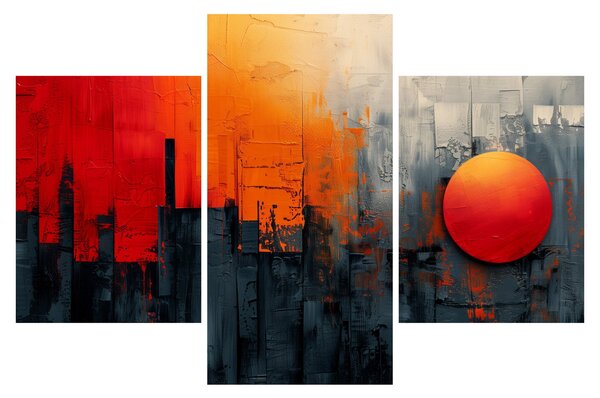 Slika - Apstraktna slika grada (90x60 cm)