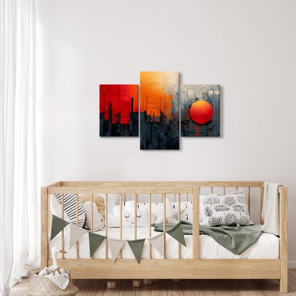 Slika - Apstraktna slika grada (90x60 cm)