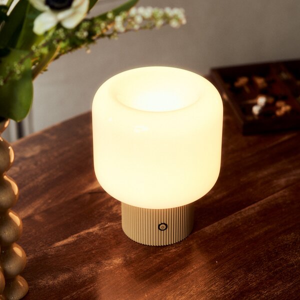 Stolne Lampa Lucande, Katrin Palme, prigušiv, Bež, Dnevna soba, Staklo, Moderan
