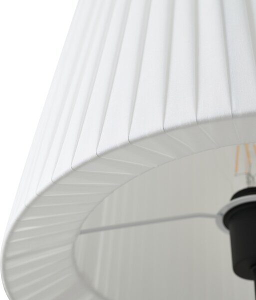 Podne Lampa Lindby, Virelle, Bijela, Dnevna soba, Tkanina / tekstil, Moderan