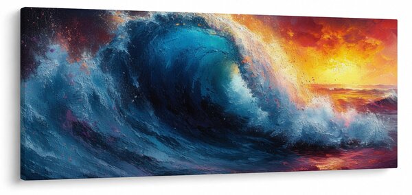 Slika - Val u zalasku sunca (120x50 cm)