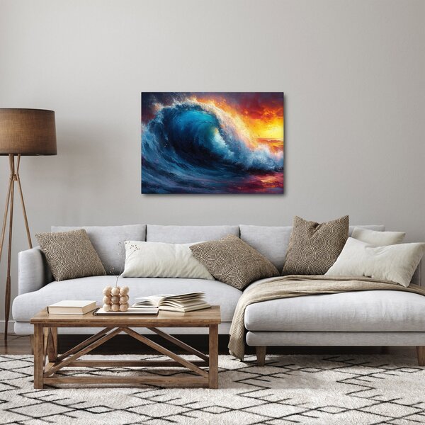 Slika - Val u zalasku sunca (70x50 cm)