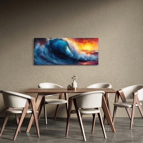 Slika - Val u zalasku sunca (120x50 cm)