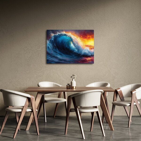 Slika - Val u zalasku sunca (70x50 cm)