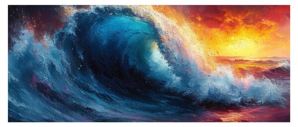 Slika - Val u zalasku sunca (120x50 cm)