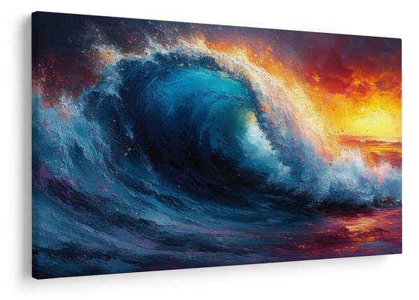 Slika - Val u zalasku sunca (90x60 cm)