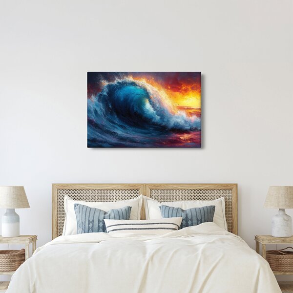 Slika - Val u zalasku sunca (90x60 cm)