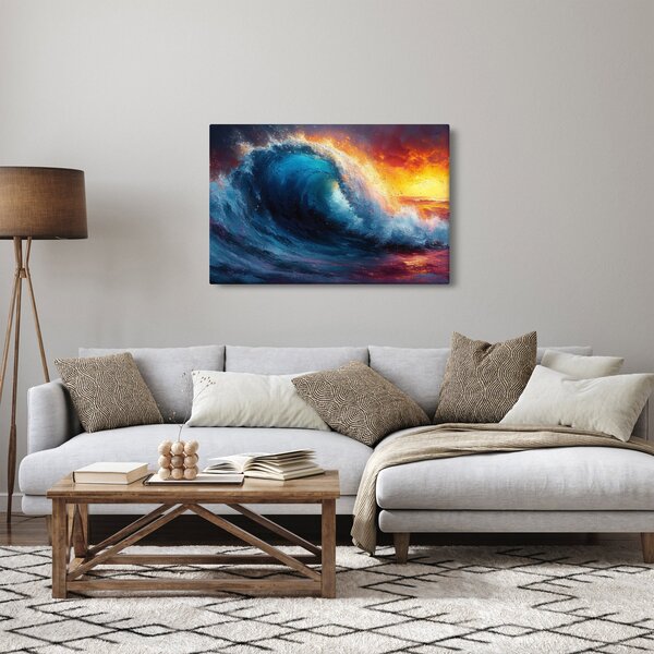 Slika - Val u zalasku sunca (90x60 cm)